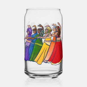 Rainbow Belly Dancer Art Belly Dance Troupe Can Glass