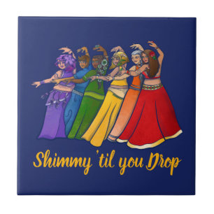 Rainbow Belly Dancer Art Belly Dance Troupe Ceramic Tile