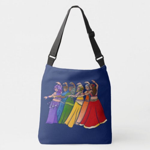Rainbow Belly Dancer Art Belly Dance Troupe Crossbody Bag