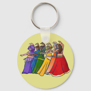Rainbow Belly Dancer Art Belly Dance Troupe  Keychain