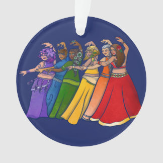 Rainbow Belly Dancer Art Belly Dance Troupe Ornament
