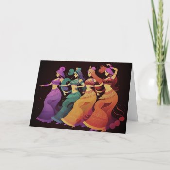Rainbow Belly Dancers                              Card by Vintage_Bubb at Zazzle