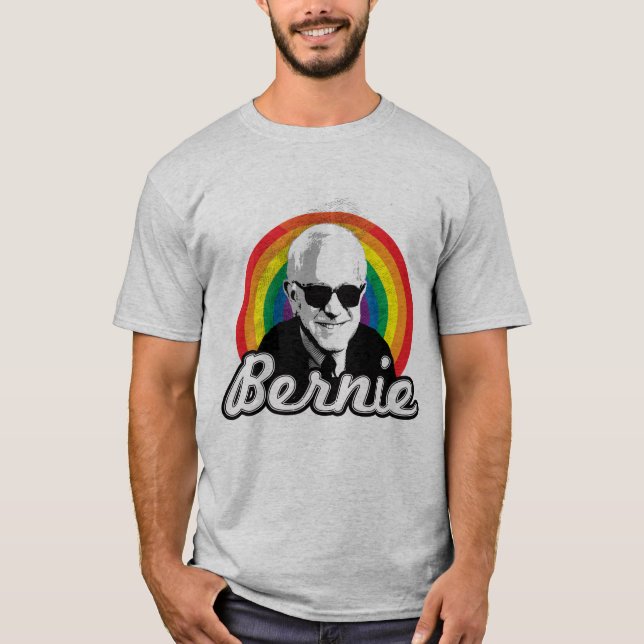 Rainbow Bernie Sanders 2016 - Cool Bernie - LGBT - T-Shirt (Front)