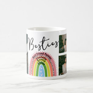 Rainbow Best Friends Forever Bestie Photo Collage Coffee Mug