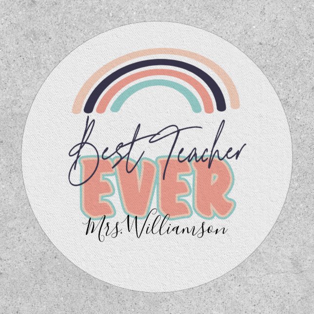 Rainbow Best Teacher Patch (Front)