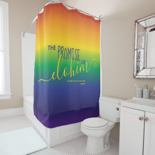 Rainbow Bible Quote Shower Curtain