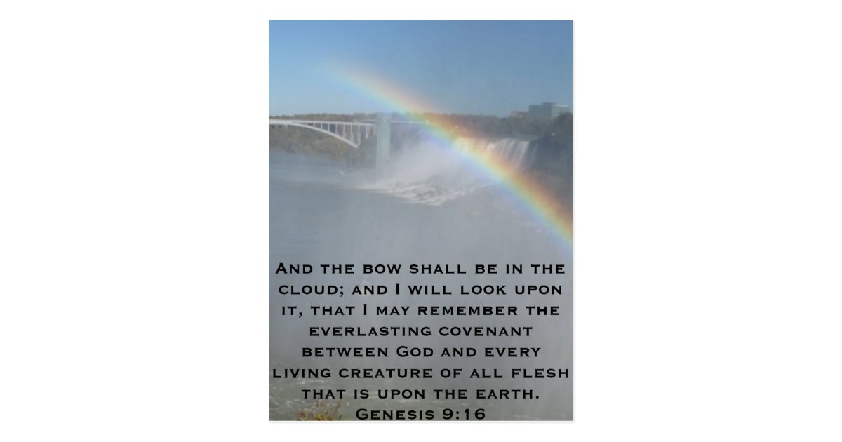 Rainbow Bible Scripture Postcard | Zazzle.com