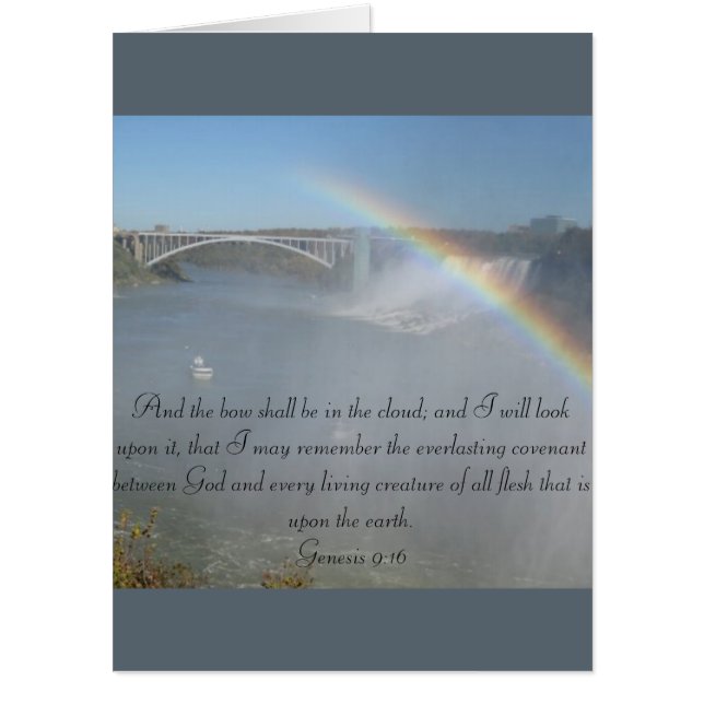 Rainbow Bible Scripture Stand on Gods Promises Card (Front)