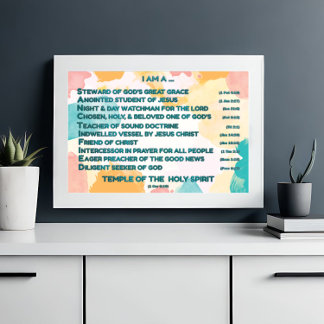 Rainbow Biblical Affirmations w_Scripture 4 Poster