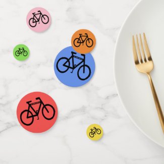 Rainbow Bicycle Abstract Table Confetti