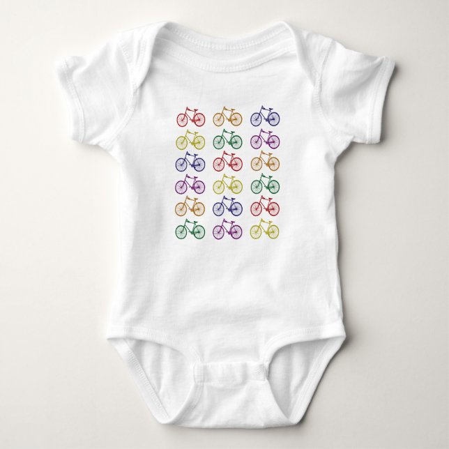Rainbow Bicycles Baby Bodysuit (Front)
