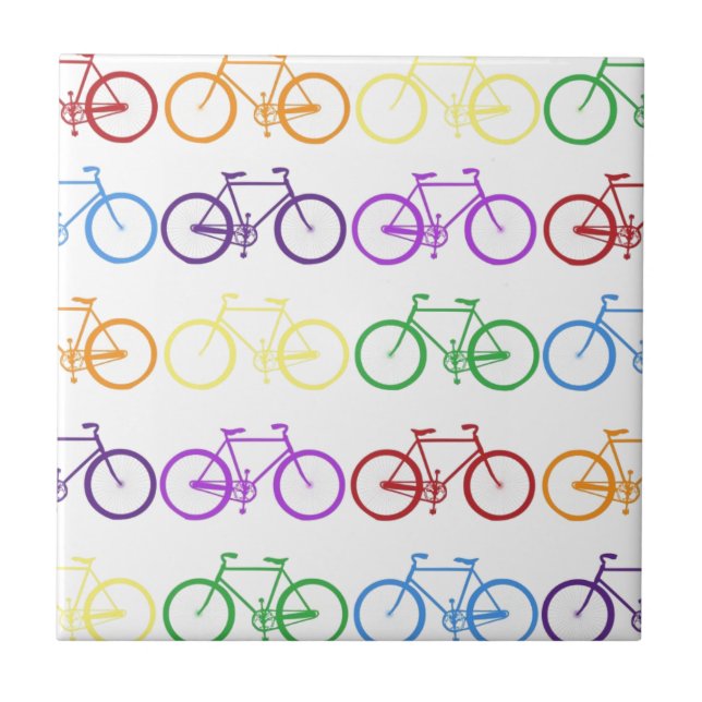 Rainbow Bicycling Classy Designer Tile (Front)