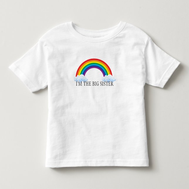 Rainbow Big Sister Toddler Tee – Adorable and Fun (Front)