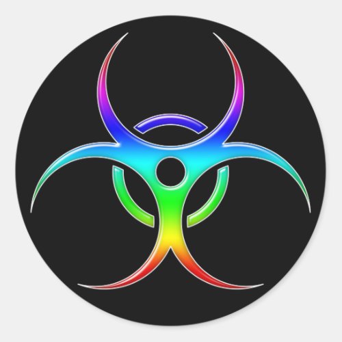 Rainbow Biohazard Symbol _ Sticker