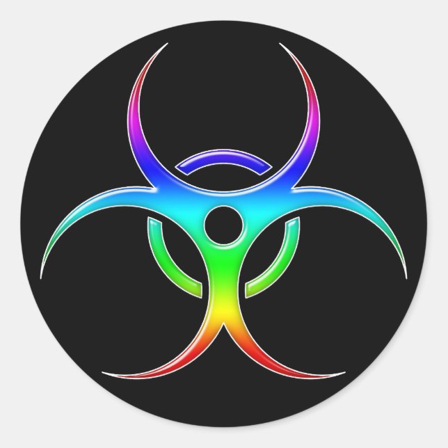 Rainbow Biohazard Symbol - Sticker (Front)