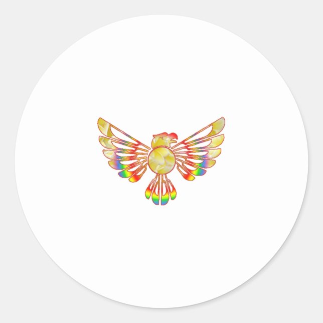 Rainbow Bird Classic Round Sticker (Front)