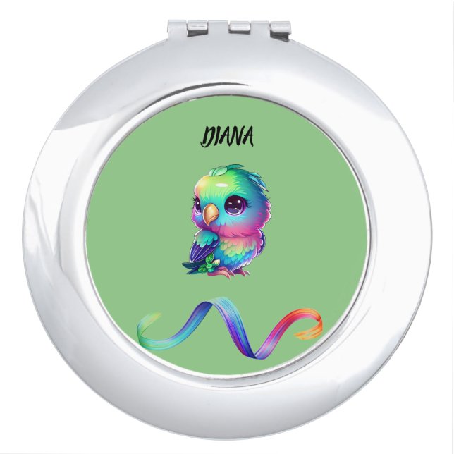 Rainbow Bird  Compact Mirror (Front)