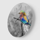 Rainbow Bird Large Clock (Angle)