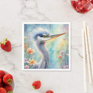 Rainbow Birds Blue Heron 1 Napkins