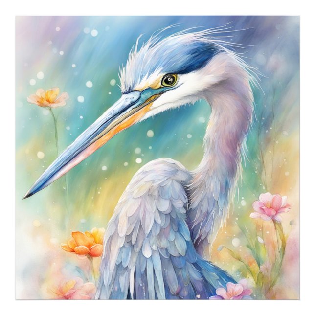 Rainbow Birds Blue Heron 2 Photo Print (Front)