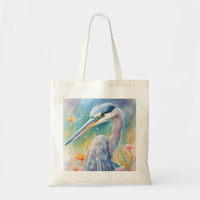 Rainbow Birds Blue Heron 2 Tote Bag (Front)