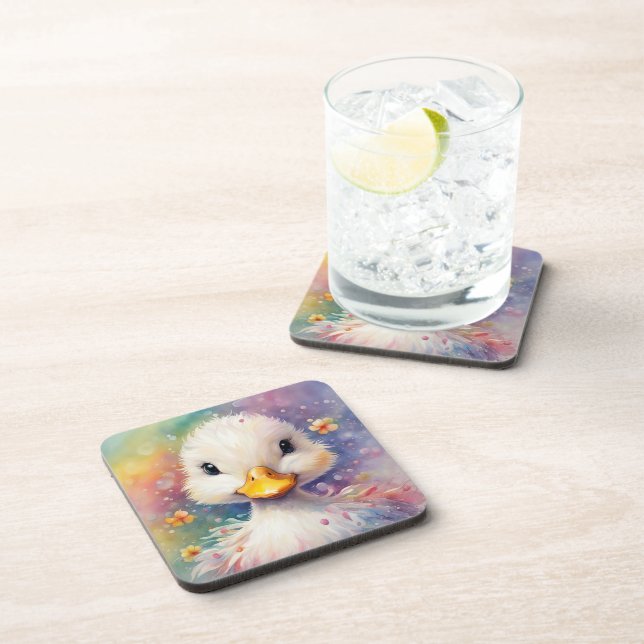 Rainbow Birds Duck 3 Beverage Coaster (Right Side)