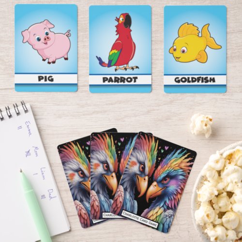 Rainbow Birds in Love Monogram Kids Match Game Matching Game Cards