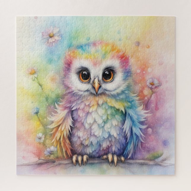 Rainbow Birds Owls 2 Jigsaw Puzzle (Vertical)