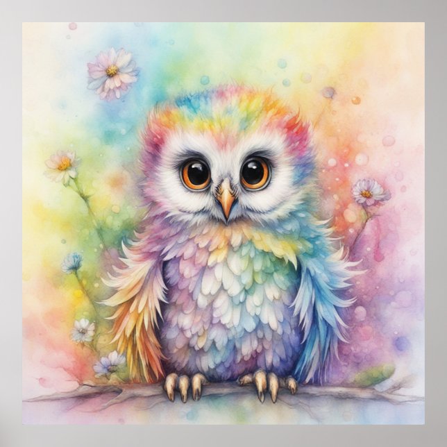 Rainbow Birds Owls 2 Poster (Front)