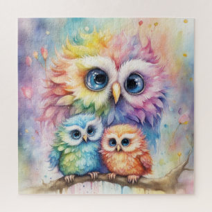 Rainbow Birds Owls 4 Jigsaw Puzzle