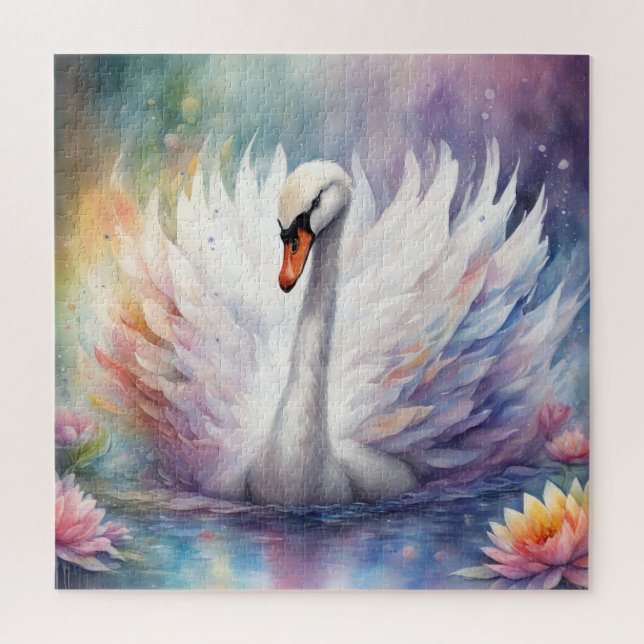 Rainbow Birds Swan 1 Jigsaw Puzzle (Vertical)