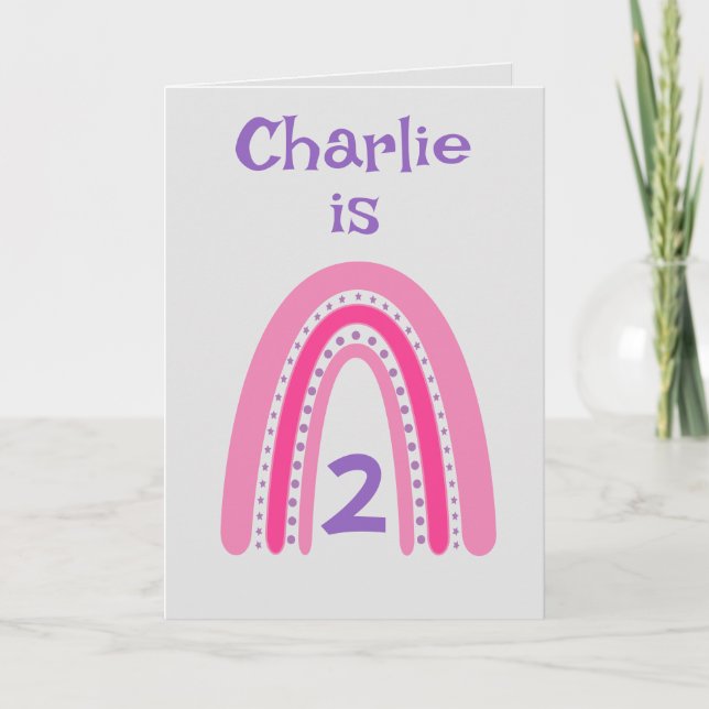 Rainbow Birthday Age Card (Front)