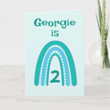 Rainbow Birthday Age Card