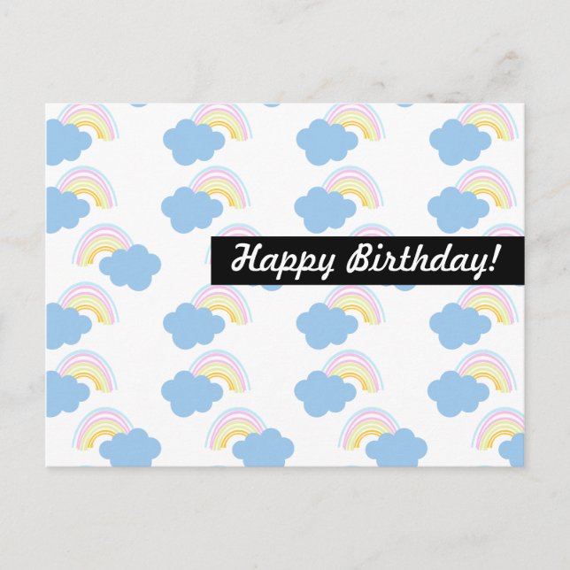 Rainbow  Birthday Any Occasion Personalized Postcard (Front)