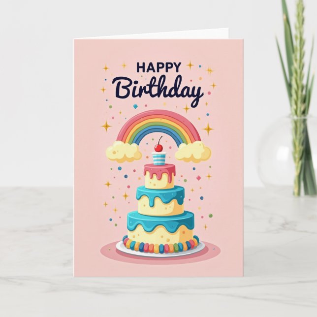 Rainbow Birthday Arch Card (Front)
