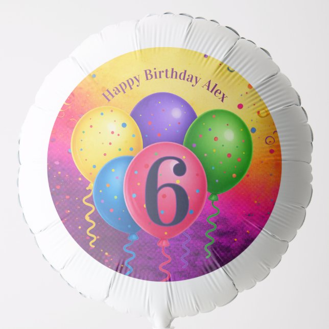 Rainbow Birthday Balloon Confetti Party (Front)