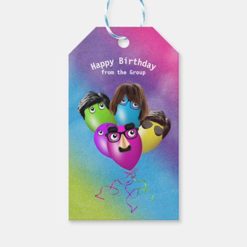 Rainbow Birthday Balloons From Group   Gift Tags