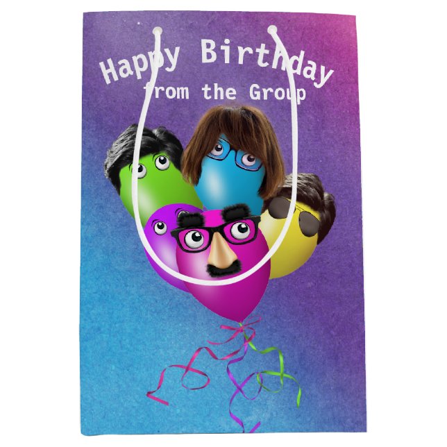 Rainbow Birthday Balloons From Group  Medium Gift Bag (Front)