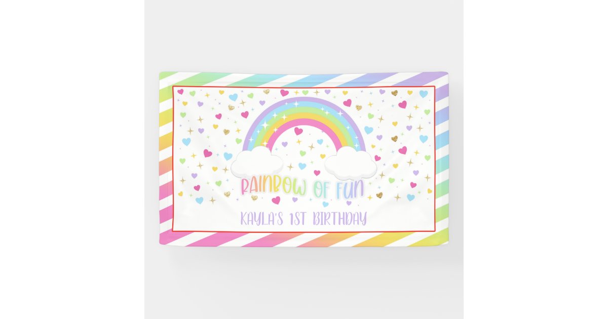 Pastel Rainbow Birthday Banner. Pastel Rainbow Birthday