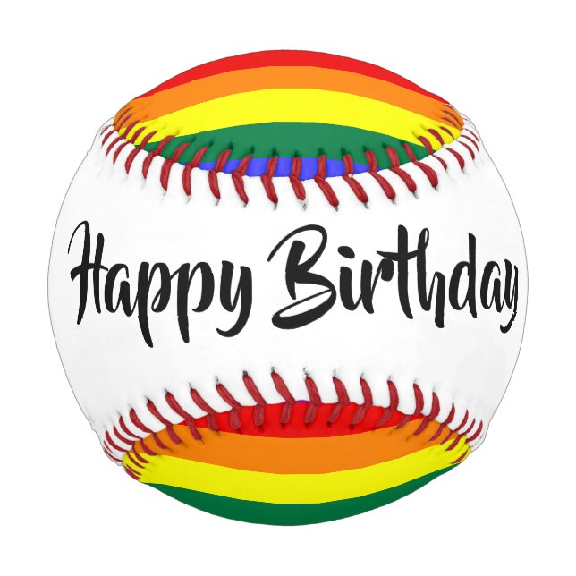 #rainbow Birthday baseball by dalDesignNZ (Back)