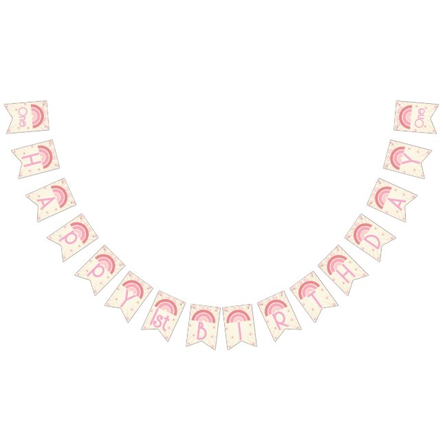 Rainbow Birthday Bunting Banner (All)