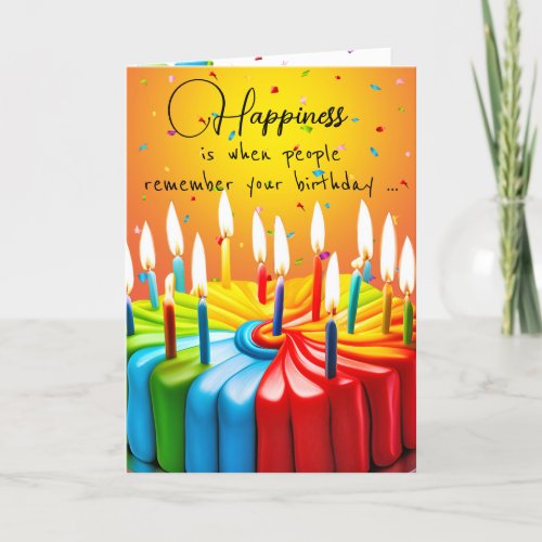 Rainbow Birthday Cake and Candles Card