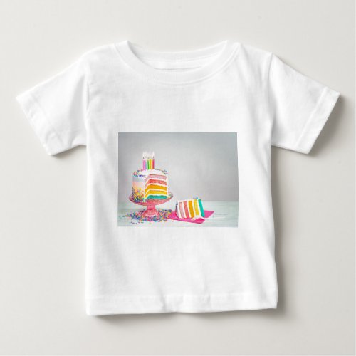 rainbow Birthday Cake Baby T_Shirt