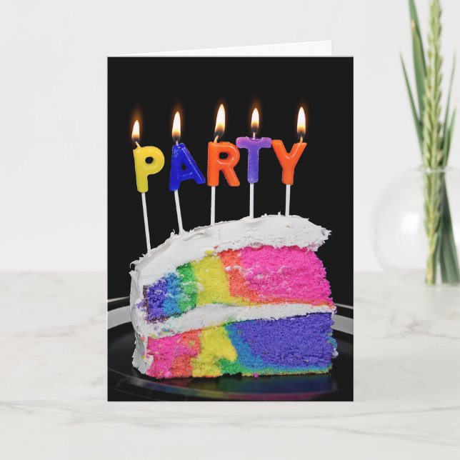 Rainbow Birthday Cake Card (Front)
