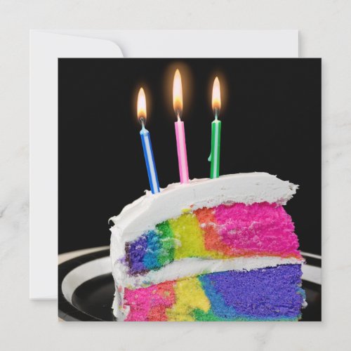 Rainbow Birthday Cake Party Invitation