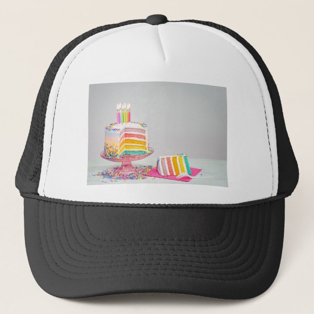 rainbow Birthday Cake Trucker Hat (Front)
