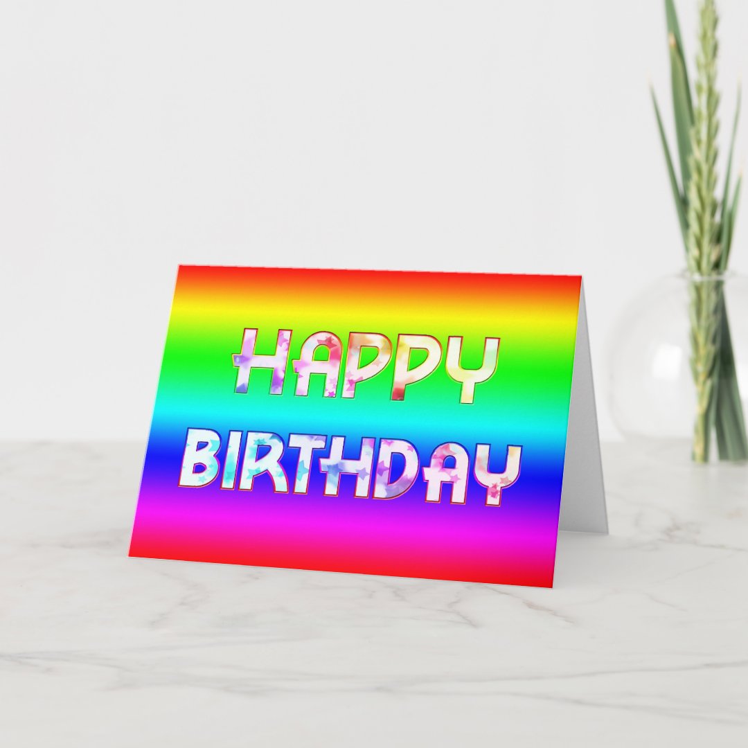 Rainbow birthday card | Zazzle