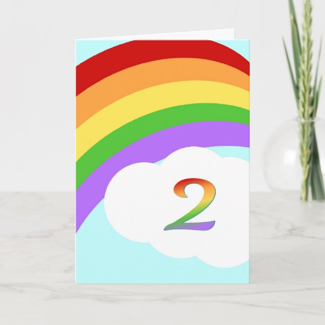 Rainbow Birthday Card For 2 Year Old (Front)