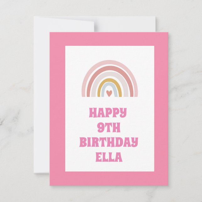 RAINBOW BIRTHDAY CARD TO CUSTOMISE OR PERSONISE (Front)