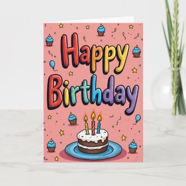 Rainbow Birthday Celebration Card (Front)